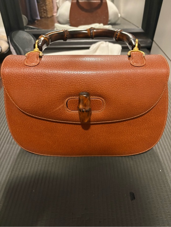 Gucci Handbags - Gucci White Top-Handle Bag with Bamboo Handles